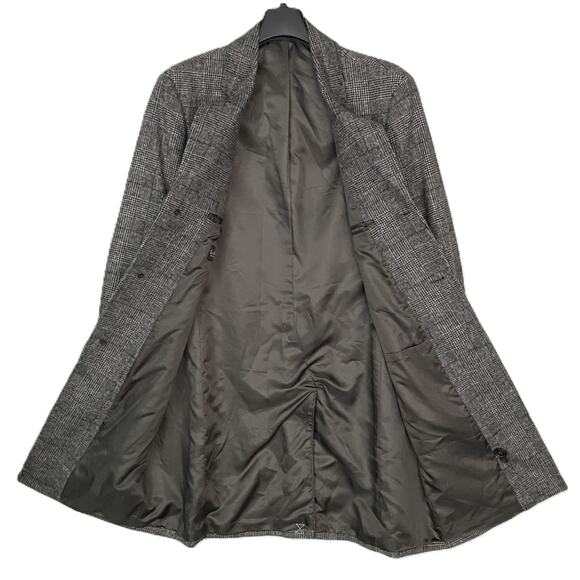 Lauren Ralph Lauren Overcoat Men's 40 Regular Wool Blend Black & White Plaid - Picture 5 of 10